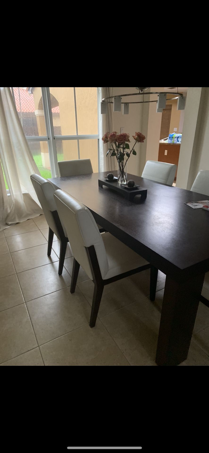 Dark wood 6 Chair Dining set