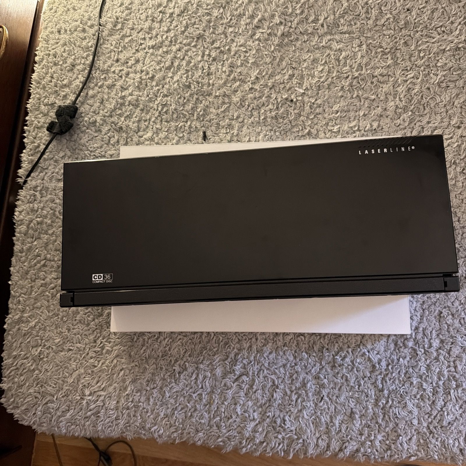 Vintage LaserLine 36-CD Storage Case / Rack — Plastic CD Holder with Door/mount on Back