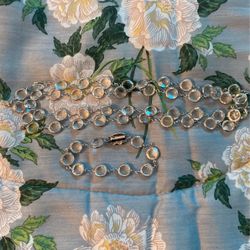 Swarovski Crystals long necklace, and bracelet set