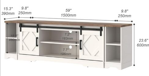 Farmhouse entertainment center with end tables