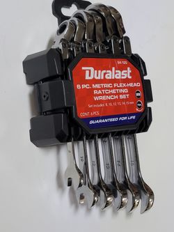 Duralast 6-Piece Metric Flex-Head Ratcheting Wrench Set, 