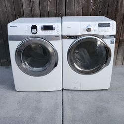 SAMSUNG WASHER AND ELECTRIC DRYER WITH STEAM CYCLES GREAT CONDITION