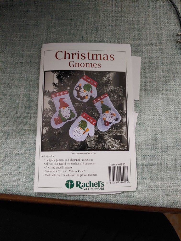 Christmas Gnomes stocking kit by Rachel's of Greenfield - new in package