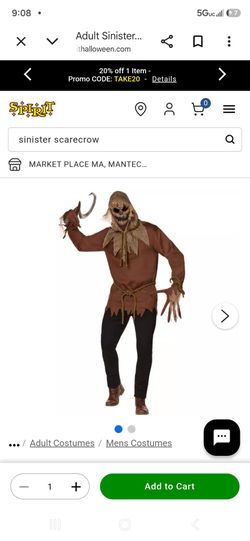 Sinister scarecrow  Adult sm/med