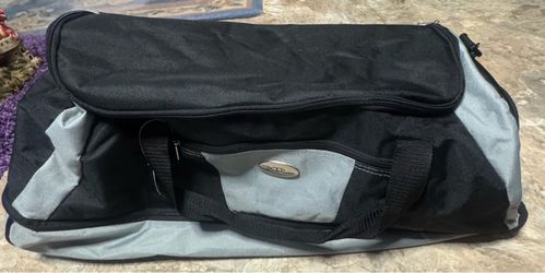 Black and Gray Duffel Bag