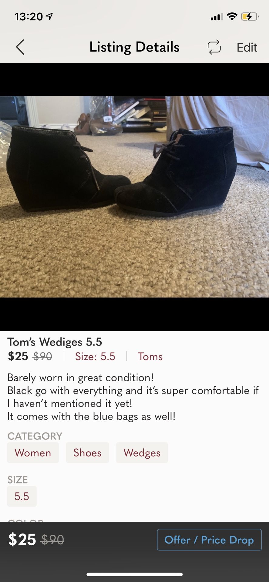 Tom’s Wediges 5.5
