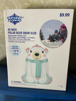 New inflatable polar bear snow sled