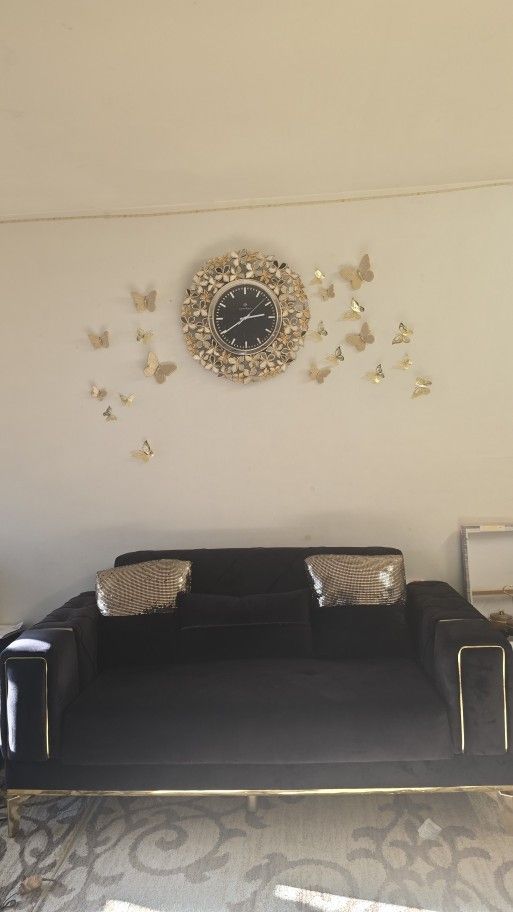 Lust Black Velvet Love Seat And Sofa By Galaxy Lust