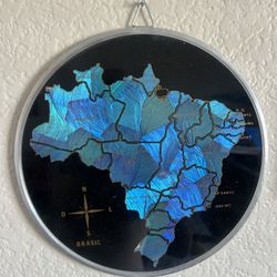 Map Of Brazil With Rare Butterfly Wings 