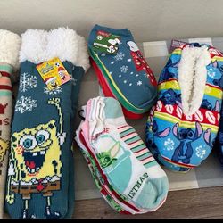New Lot of Christmas Holiday Slipper Socks and Socks