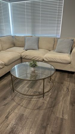 Round Glass Top Coffee Table Gold Frame
