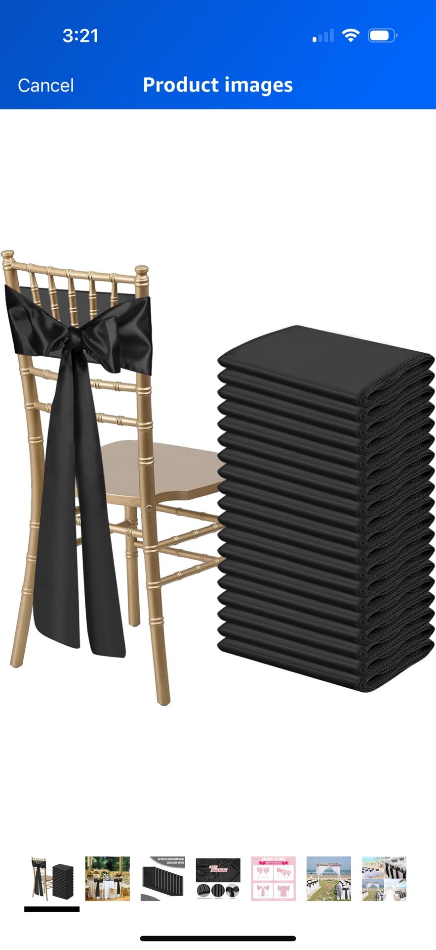 30 Black Satin Chair Sashes Bows Universal Chair Ribbon