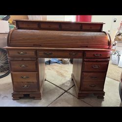 Oak Roll Top Desk 