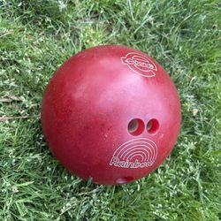 Vintage Ebonite Rainbow Red Ten-Pin Bowling Ball