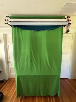 72” Wall-Mount Backdrop Set – Green Screen, White & Blue-Green
