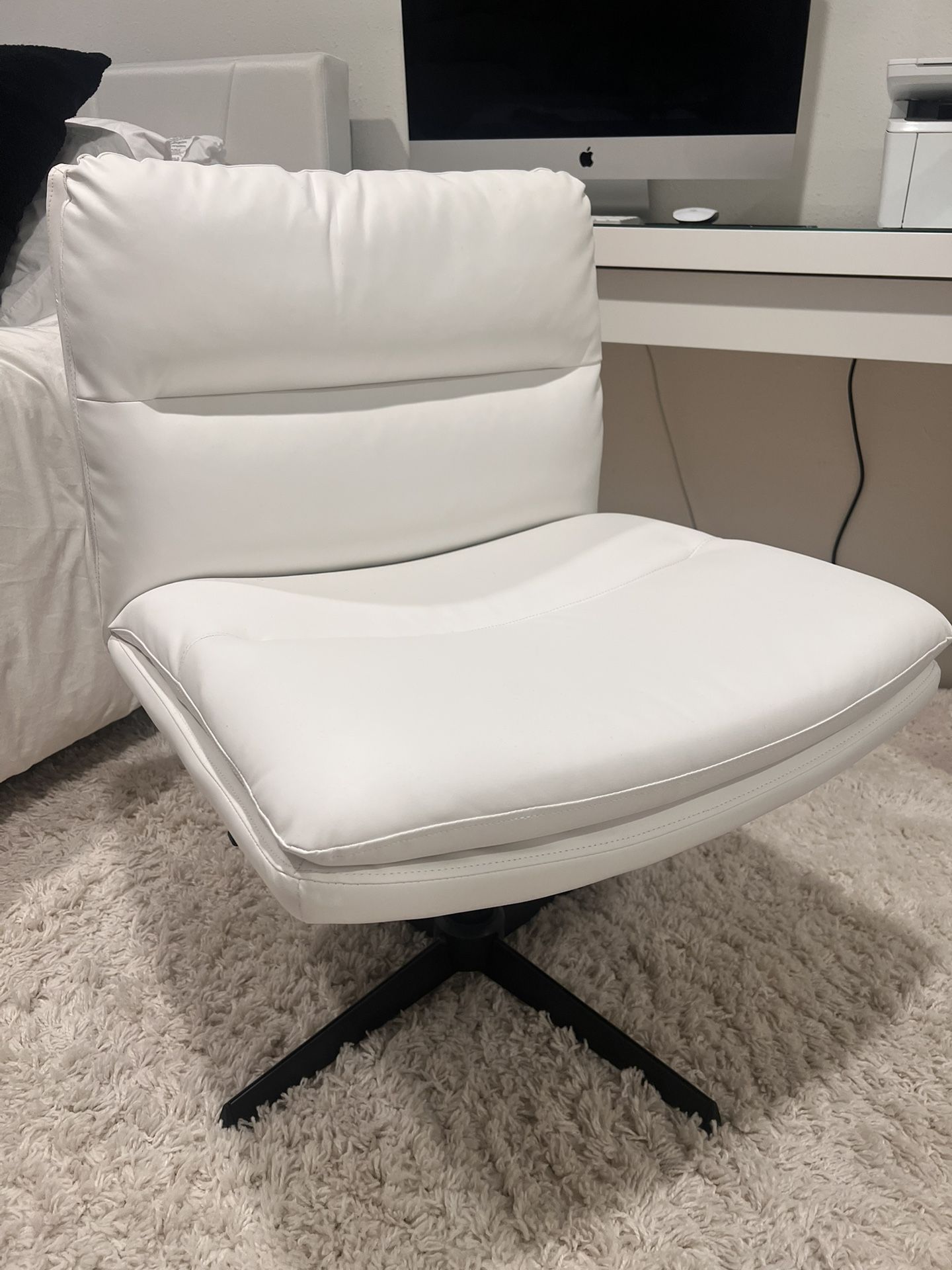 *BRAND NEW* Adjustable Armless White Desk Chair