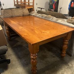 Free Solid Wood Table And 6 Chairs