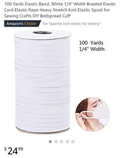 109 yard 1/4" Width Elastic bands for sewing