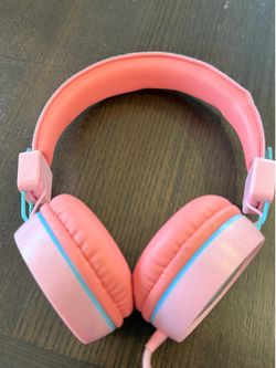 Wired strawberry headphones