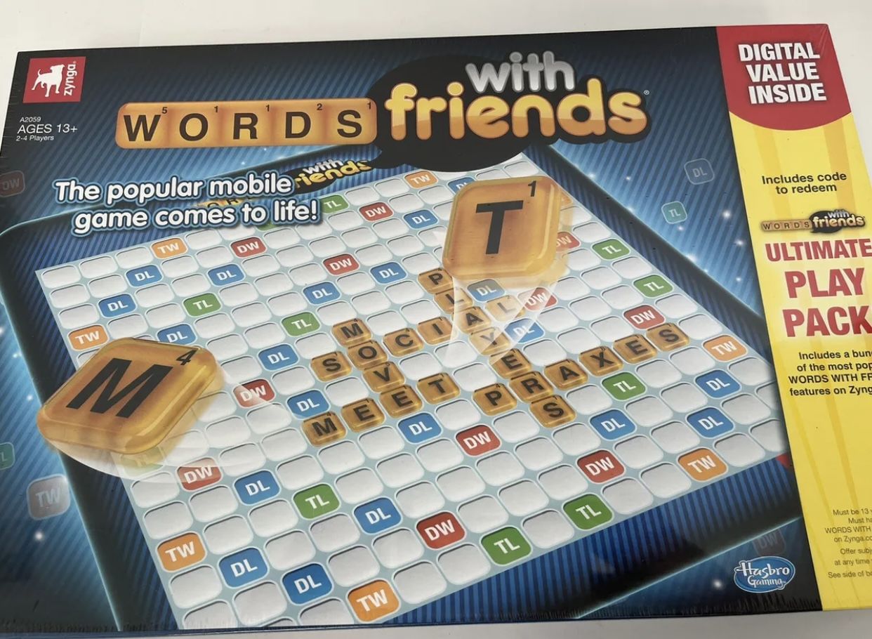 Words with Friends Board Game by Hasbro & Zynga - New Sealed