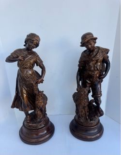 Classic French Style Art  Nouveau Figural Sculptures - 7x9x21