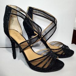 NEW !!Thalia Sodi Black Rhinestone Heels 8.5