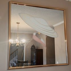 Large Square Wall Mirror Gold Frame