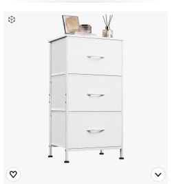 WLIVE Minimalist 3-Drawer Fabric Storage Nightstand