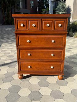 Cherry 5-Drawer Tall Chest, Raised Panels, Matching Nightstand Avail.