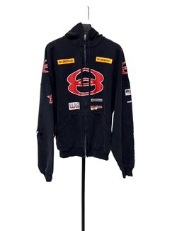 Balenciaga Multi Logo Patch Zip Up