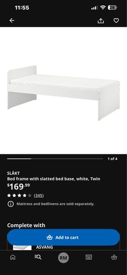 2 IKEA Slakt Twin Bed Frame – White – Excellent Condition