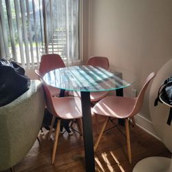 Glass dining table