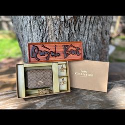 Coach Boxed Mini Wallet On A Chain In Signature Canvas With Heart Print