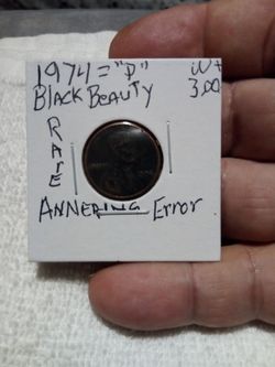 🇺🇸"A. Lincoln Penny."(Black Beauty.) Rare. (1974="P") Wt:3.00(A N N E A L I N G ✴️ E R R O R.)