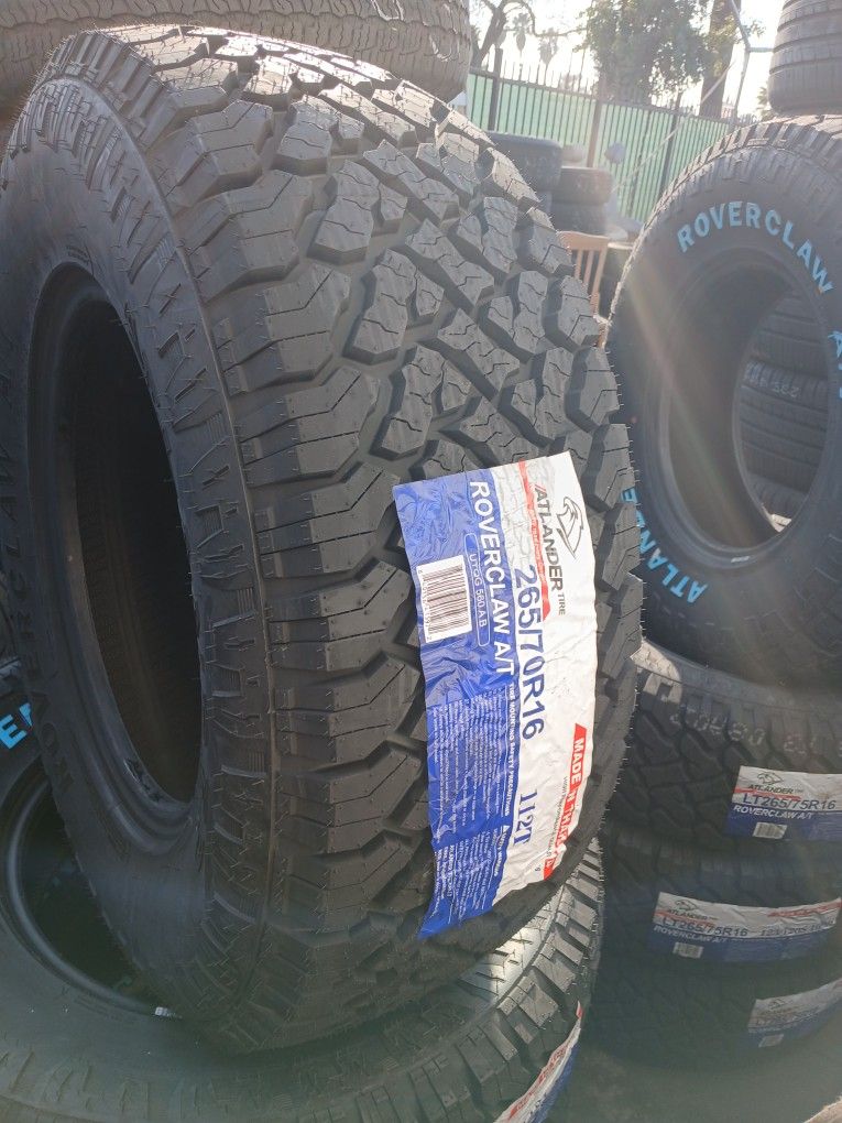 4 New Tires Installed/ 4 Llantas Nuevas Instaladas 265/70/16 Atlander AT Tires 