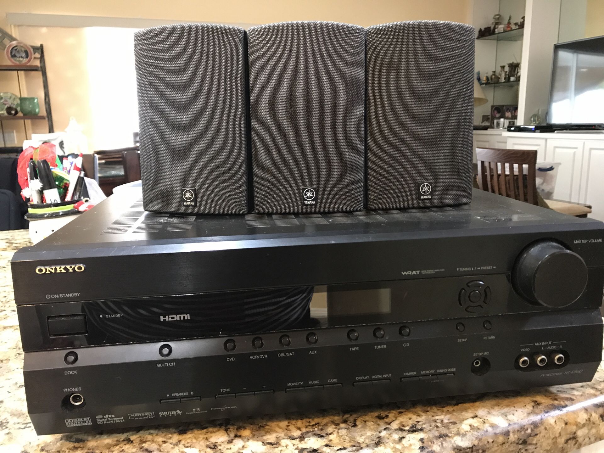 ONKYO HOME THEATER HDMI AV RECEIVER AND SPEAKERS