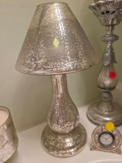 Mercury Glass Candle Lamp Shade Holder