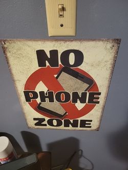 No Phone Zone Vintage Metal Sign