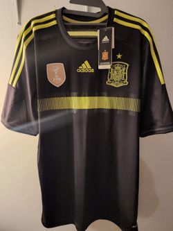 ADIDAS SPAIN NATIONAL TEAM JERSEY. SIZE L. AUTHENTIC ADIDAS