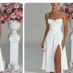 Baby Boo Deanna Midi Dress White 