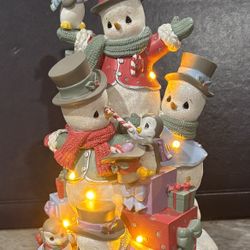 Precious Moments “Share The Gift of Love” LED Snowman Christmas Tree Figurine