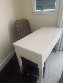 White Writing Desk w/ Anthropologie Knobs Target Threshold