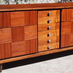 beautiful 1959 walnut all wood 9 drawer DRESSER And Others 