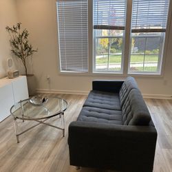 New MORABO sofa (Gunnared dark gray / metal)