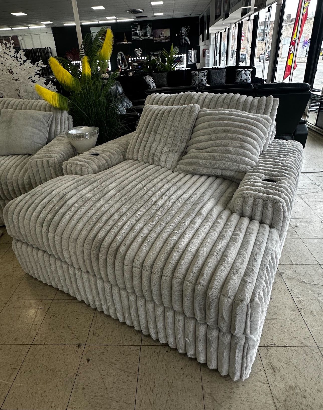 Corduroy Sofa , Cup holder,etc