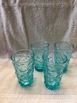 Set of 4 Anchor-Hocking bubble textured tumblers