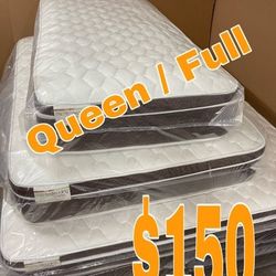 New Queen Plush Pillow Top/Colchones 