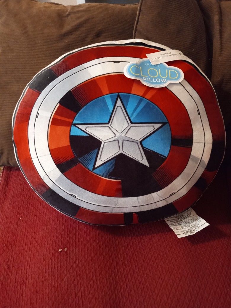 2024 Captain America Shield 15" Travel Cloud Pillow Brand New with Tags