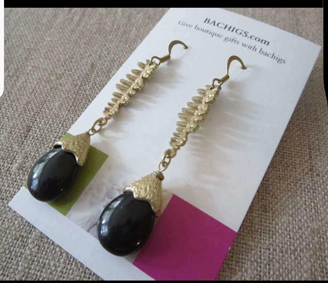Black And Gold Drop Earrings, New Boutique Jewelry 