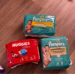 Pampers size 2 diapers & Huggies , pampers size 3 diapers